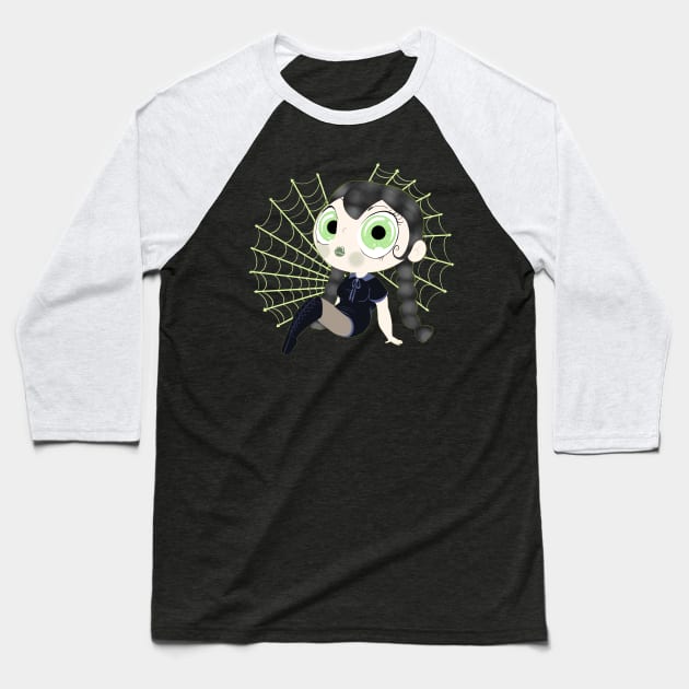 Goth with Webs Baseball T-Shirt by Opekui